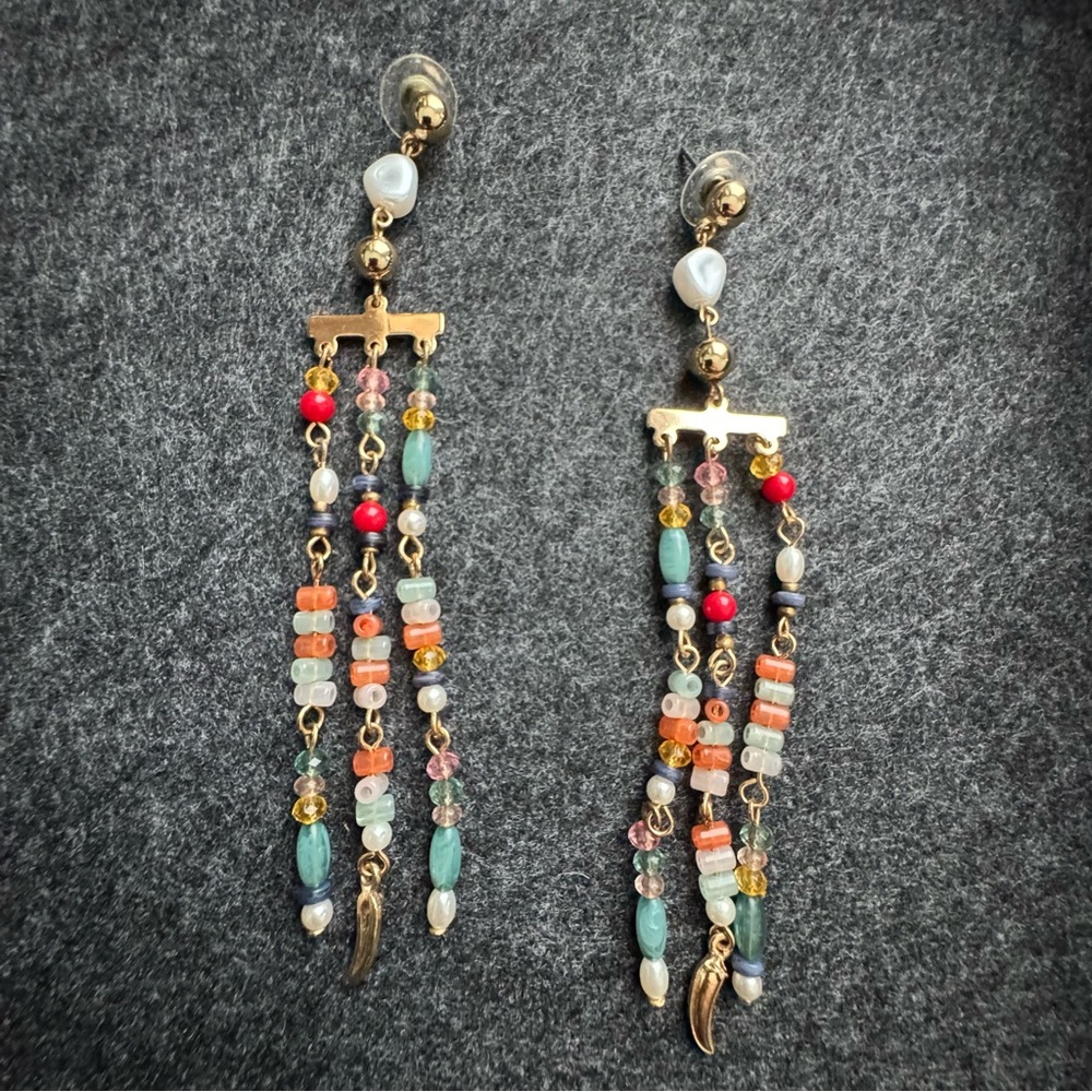 Colorful Beaded Dangle Earrings